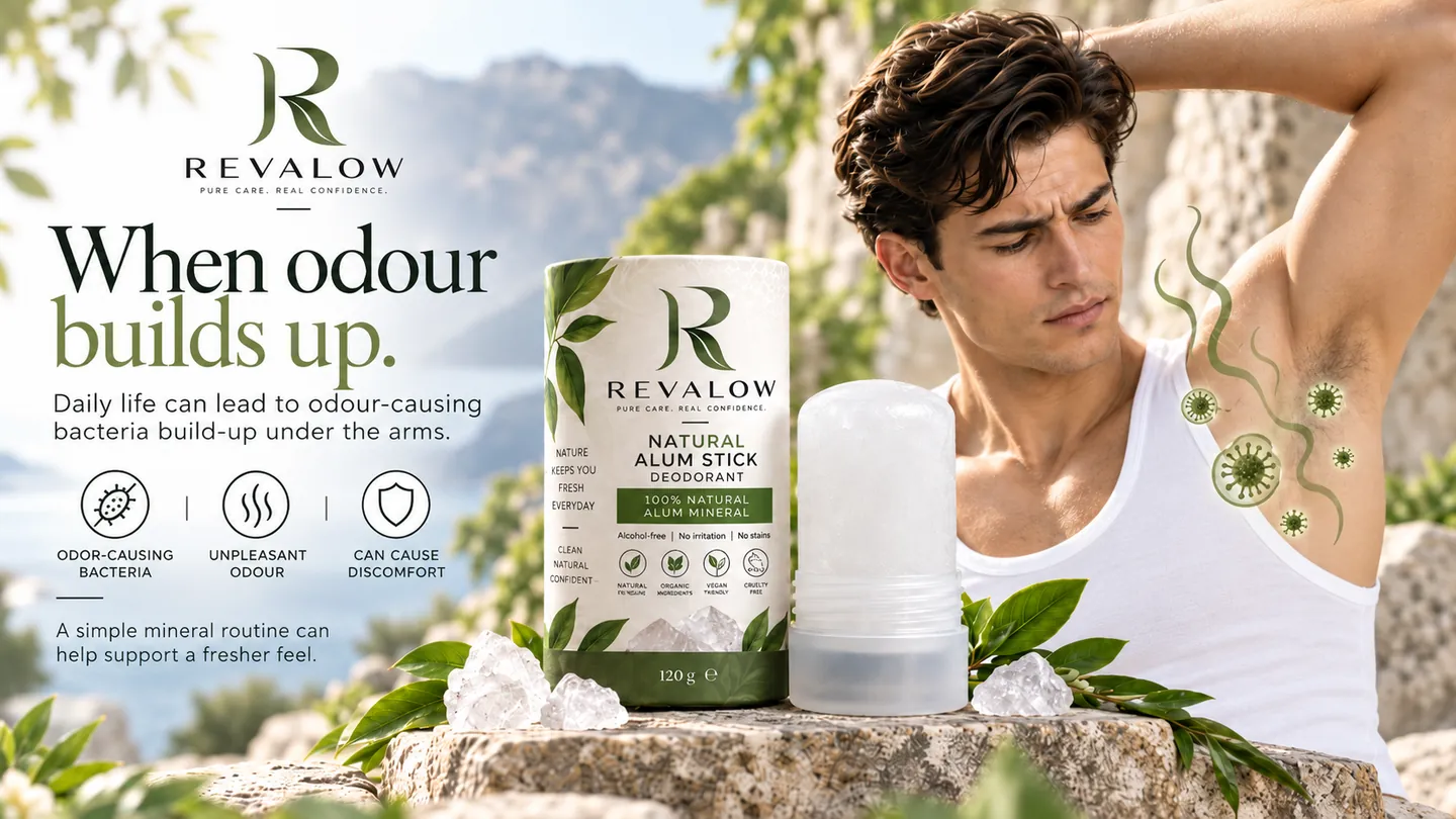 Revalow visual showing odour build-up before mineral care