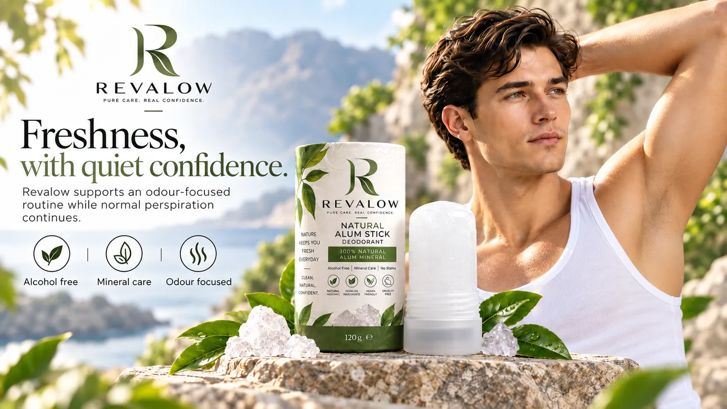 Revalow lifestyle visual showing freshness with quiet confidence