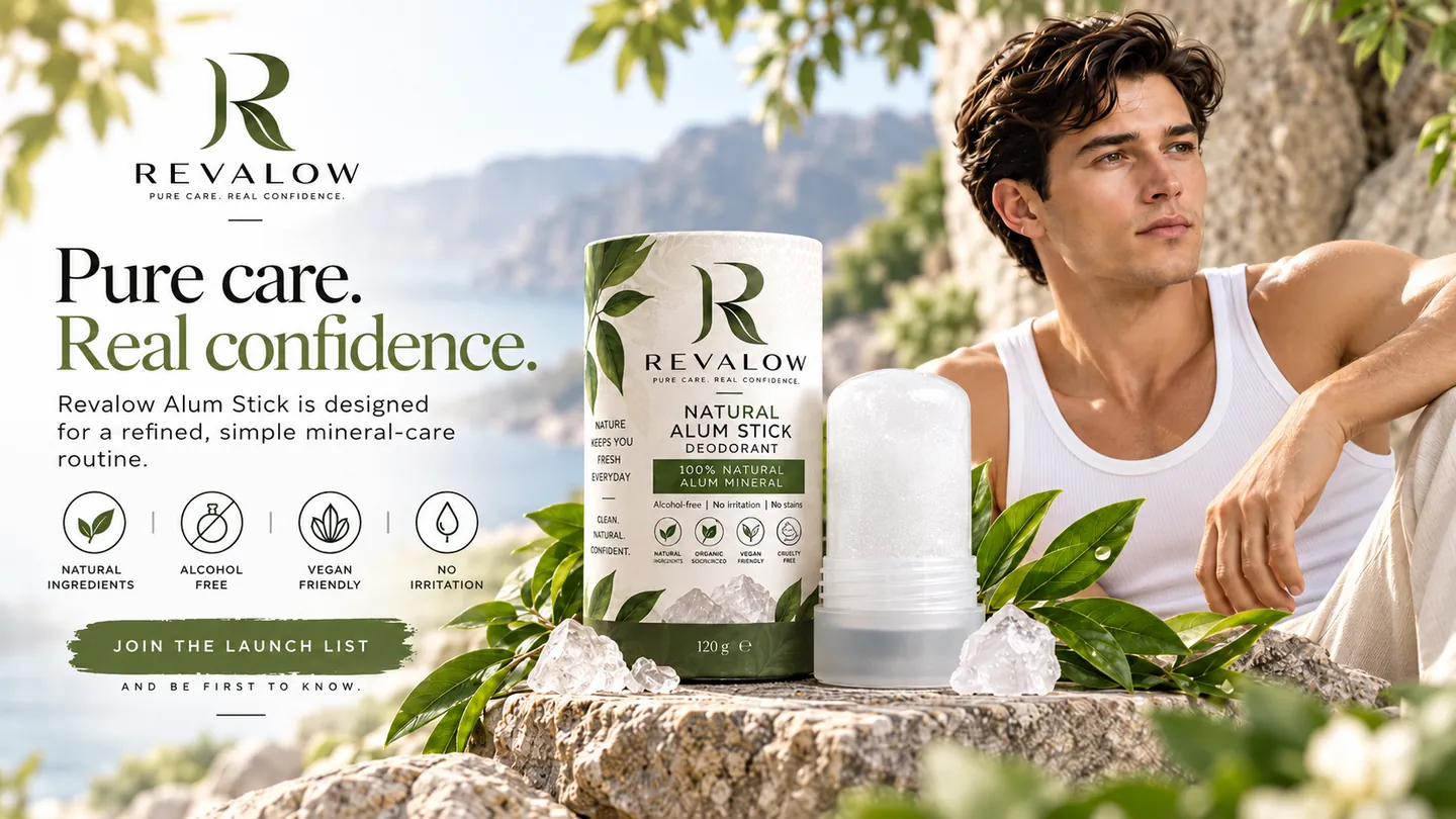 Revalow launch visual with pure care and real confidence messaging